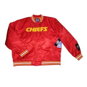 Kansas City Chiefs NFL Team, Mens Satin Varsity Jacket, Red NWT - Size XXL